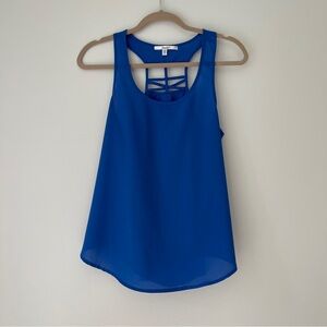 Papaya Blue Cut‎ Out Relaxed Tank Top Blouse Sz M